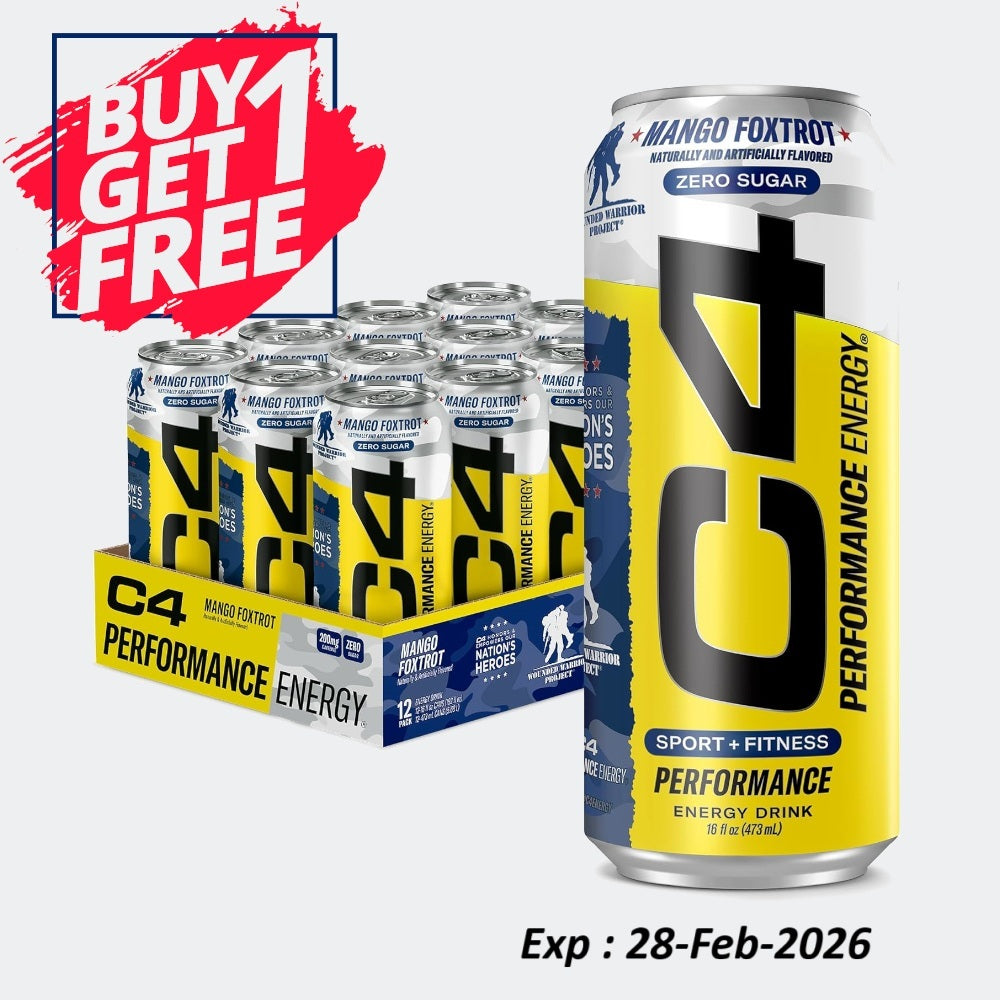 Cellucor C4 Carbonated Zero Sugar Pre Workout Energy Drink 16 Fl oz - Pack of 12