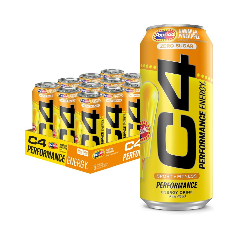 Cellucor C4 Carbonated Zero Sugar Pre Workout Energy Drink 16 Fl oz - Pack of 12