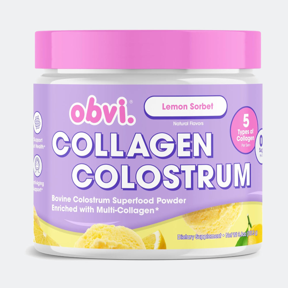 Obvi Collagen Peptide Colostrum Powder Lemon Sorbet, 30 Servings