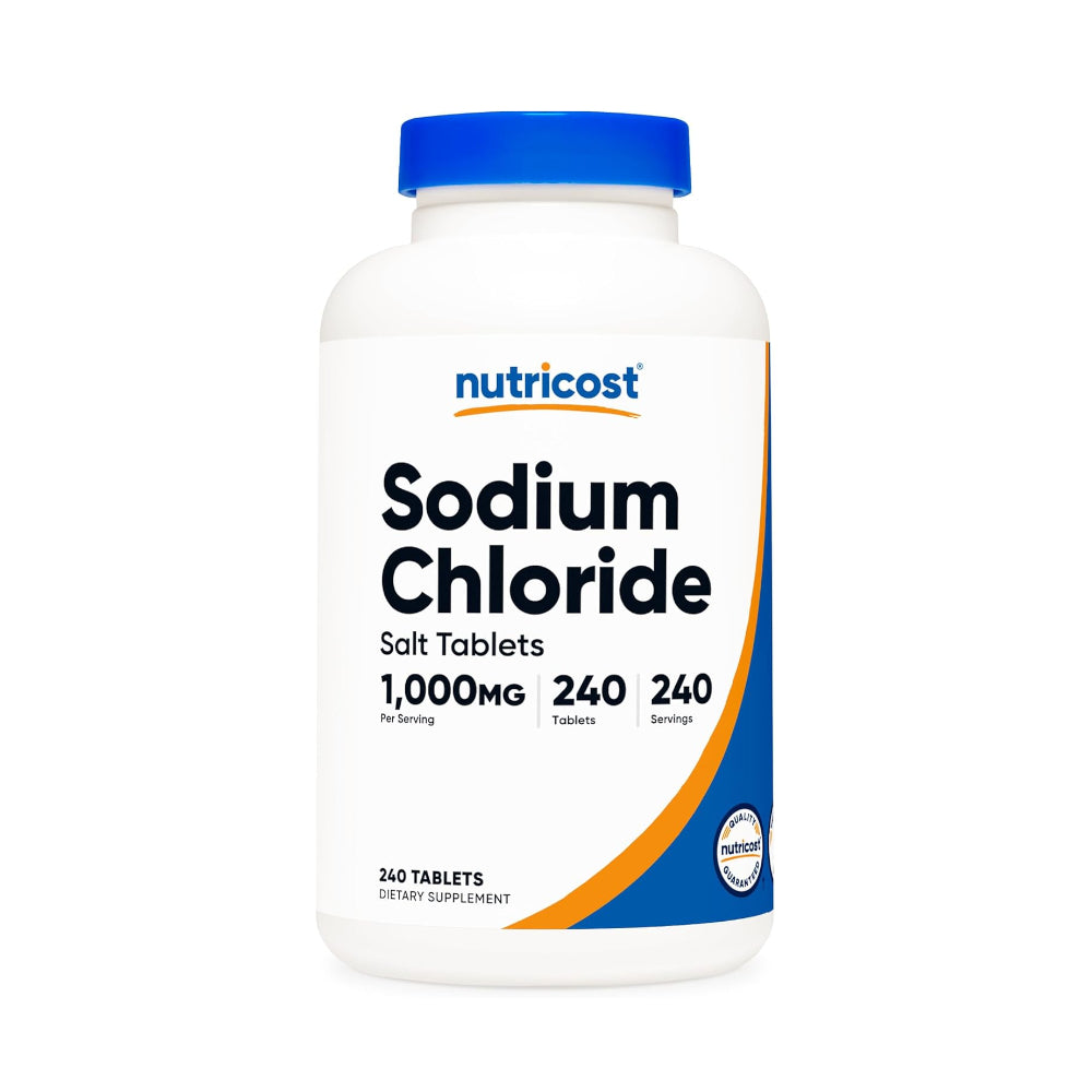 Nutricost Sodium Chloride 1000mg, 240 Tablets - Salt Tablets, Non-GMO, Gluten Free