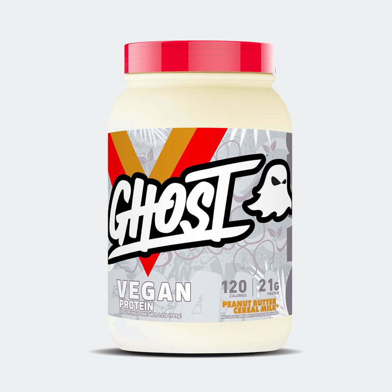 GHOST Vegan Protein Powder 2lb, Peanut Butter Cereal Milk - 2lb, 20g of Protein - Plant-Based Pea & Organic Pumpkin Protein