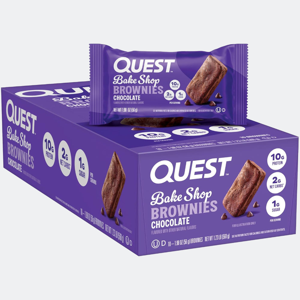Quest Bake Shop Chocolate Brownies - Pack of 10