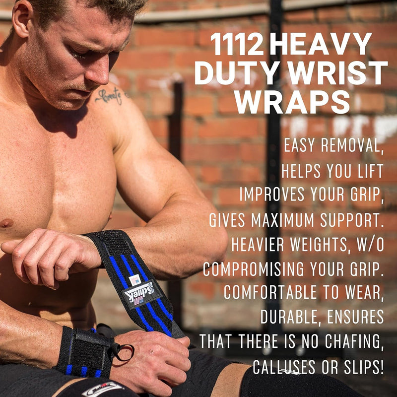 Schiek Blue Line Wrist Wraps