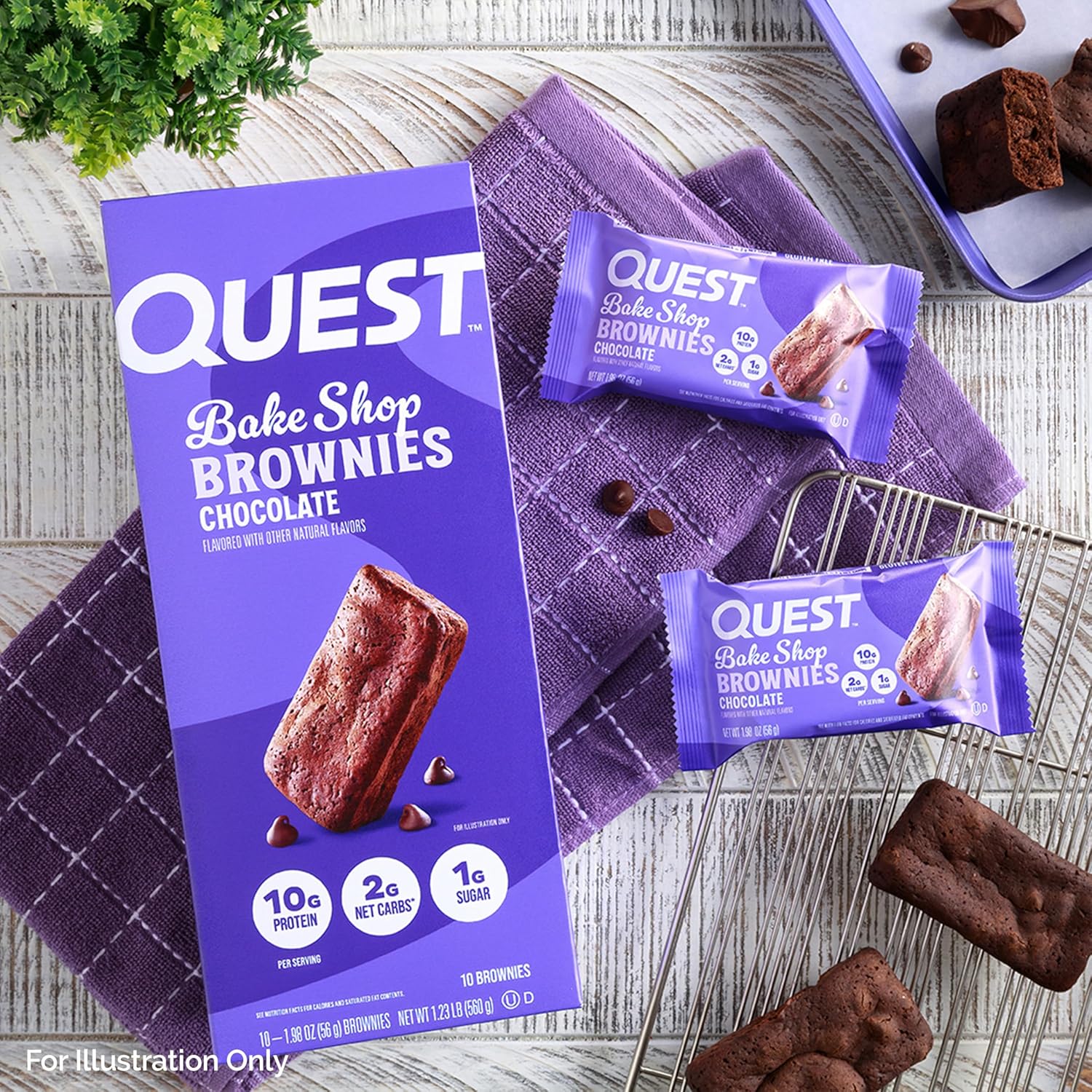 Quest Bake Shop Chocolate Brownies - Pack of 10