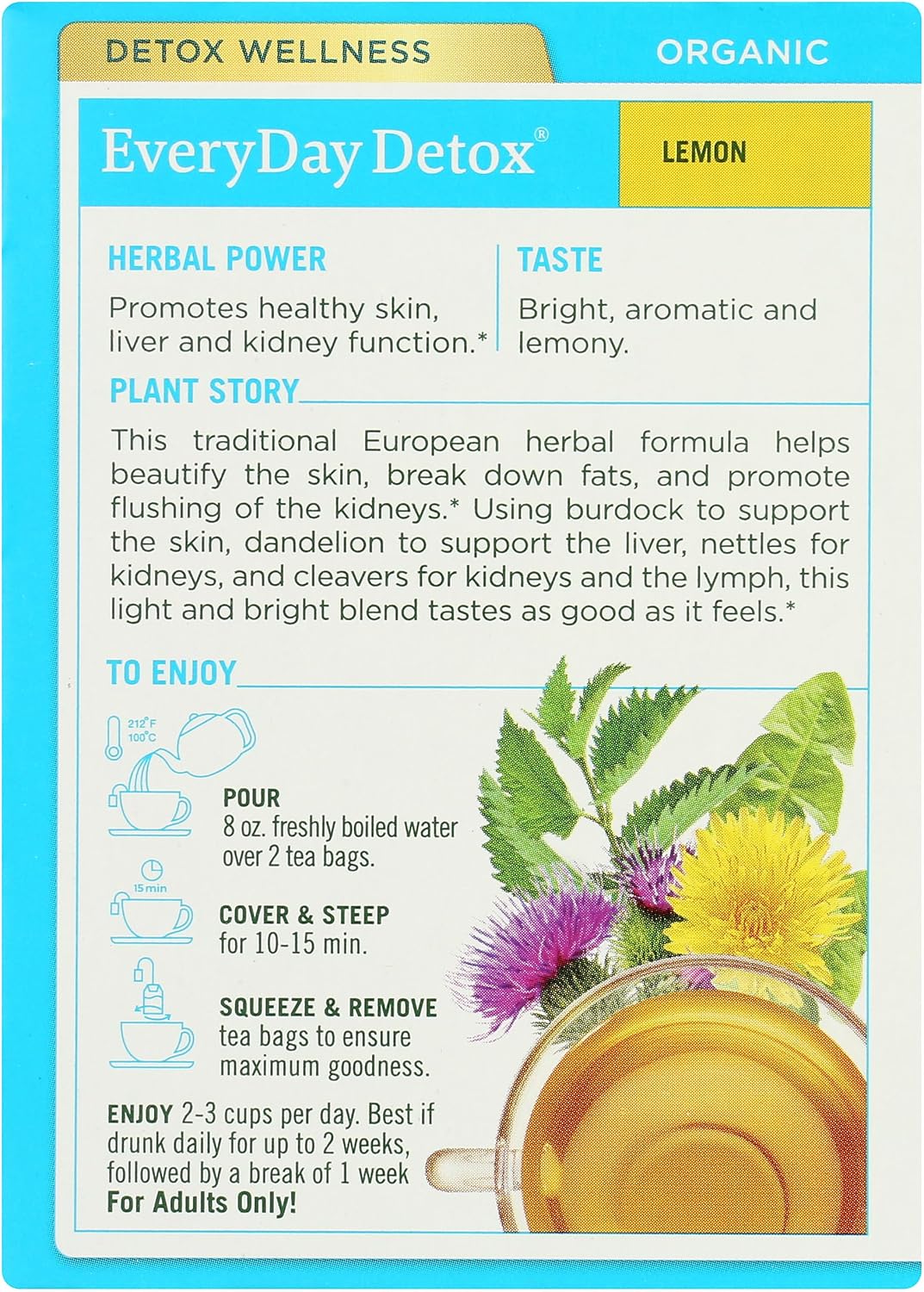 Traditional Medicinals Lemon EveryDay Detox 24g - 16 tea Bags