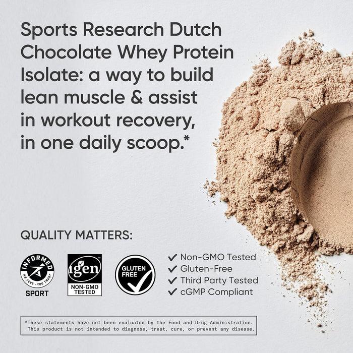 Sports Research, Whey Protein Isolate, Dutch Chocolate, 5 lbs (2.27 kg)