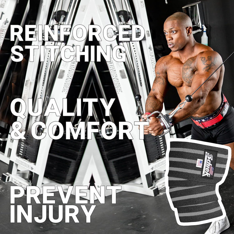 Schiek Black Out Elbow Wraps - Black/Silver