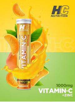 HC Nutrition Vitamin C + Zinc 1000mg, Orange, 20 Tablets