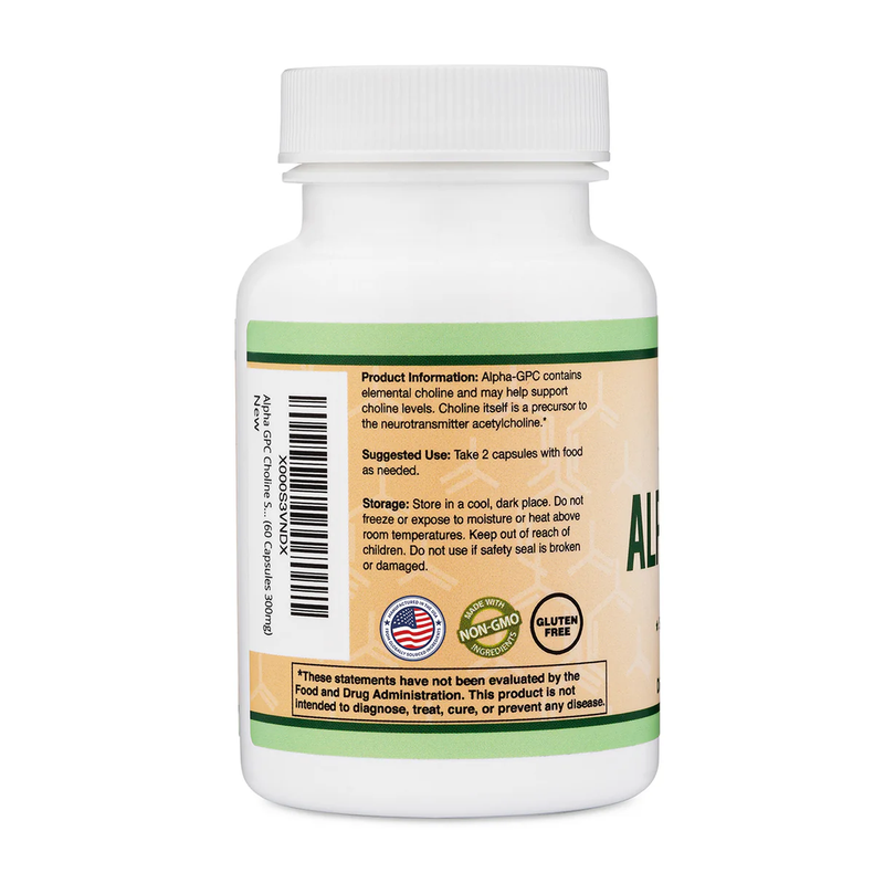 Double Wood Supplements Alpha GPC Supplement 300mg - 60 Capsules