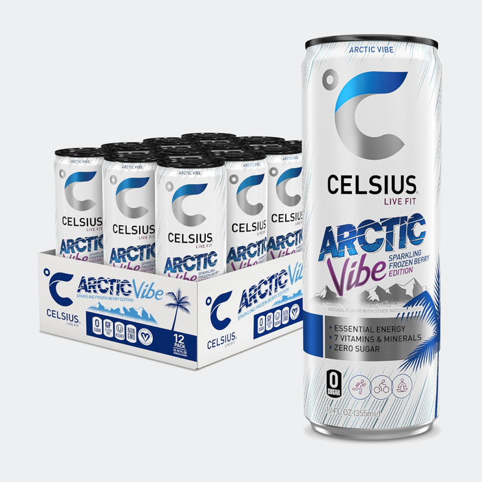 CELSIUS Fitness Drink 12oz Slim Can 12 Pack, Zero Sugar for Men & Women