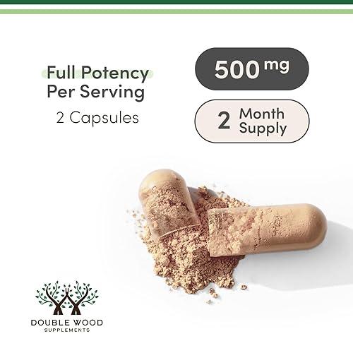 Double Wood Supplements Ashwagandha 500mg - 120 Capsules