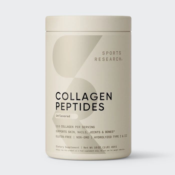 Sports Research Grass-Fed Collagen Peptides Powder (16 oz), Unflavored, Gluten-Free