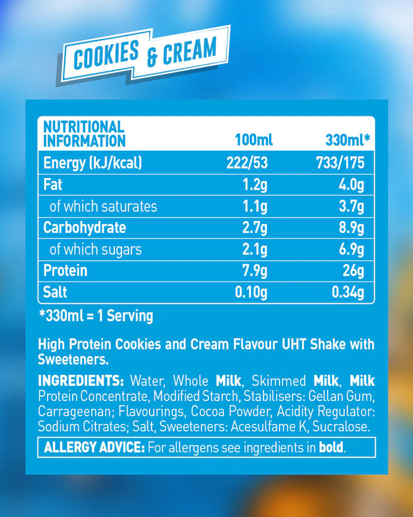 Grenade High Protein Low Sugar Shake 330ml - Pack of 8
