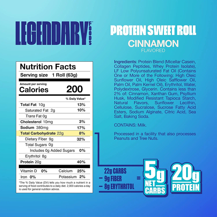 Legendary Foods Tasty Pastry 61g, Keto Friendly, High Protein Snacks (Pack of 8)