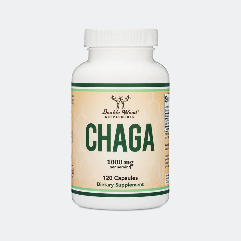 Double Wood Supplements Chaga Mushrooms 1000mg - 120 Capsules