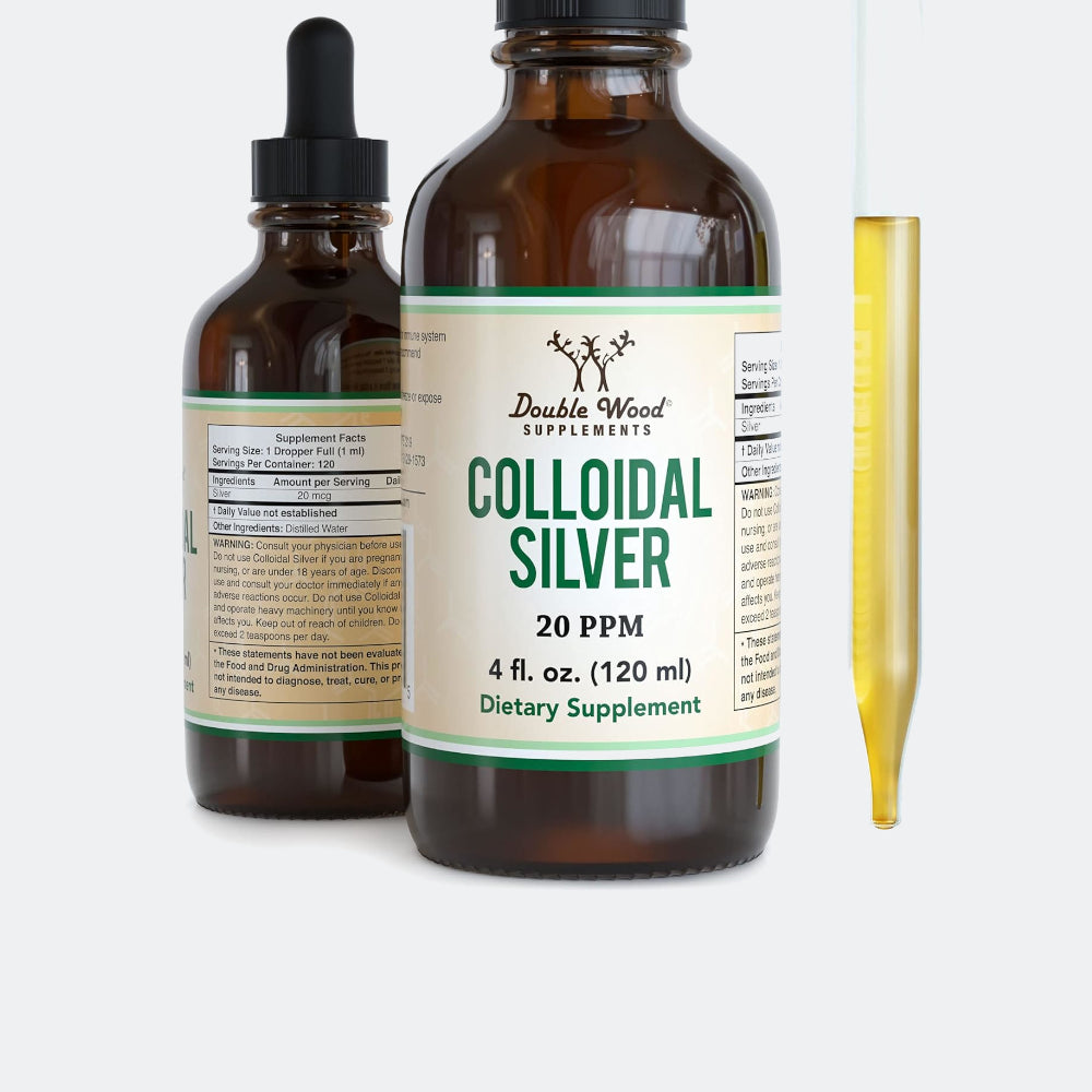 Double Wood Supplements Colloidal Silver Liquid 20 PPM - 4 Fl oz