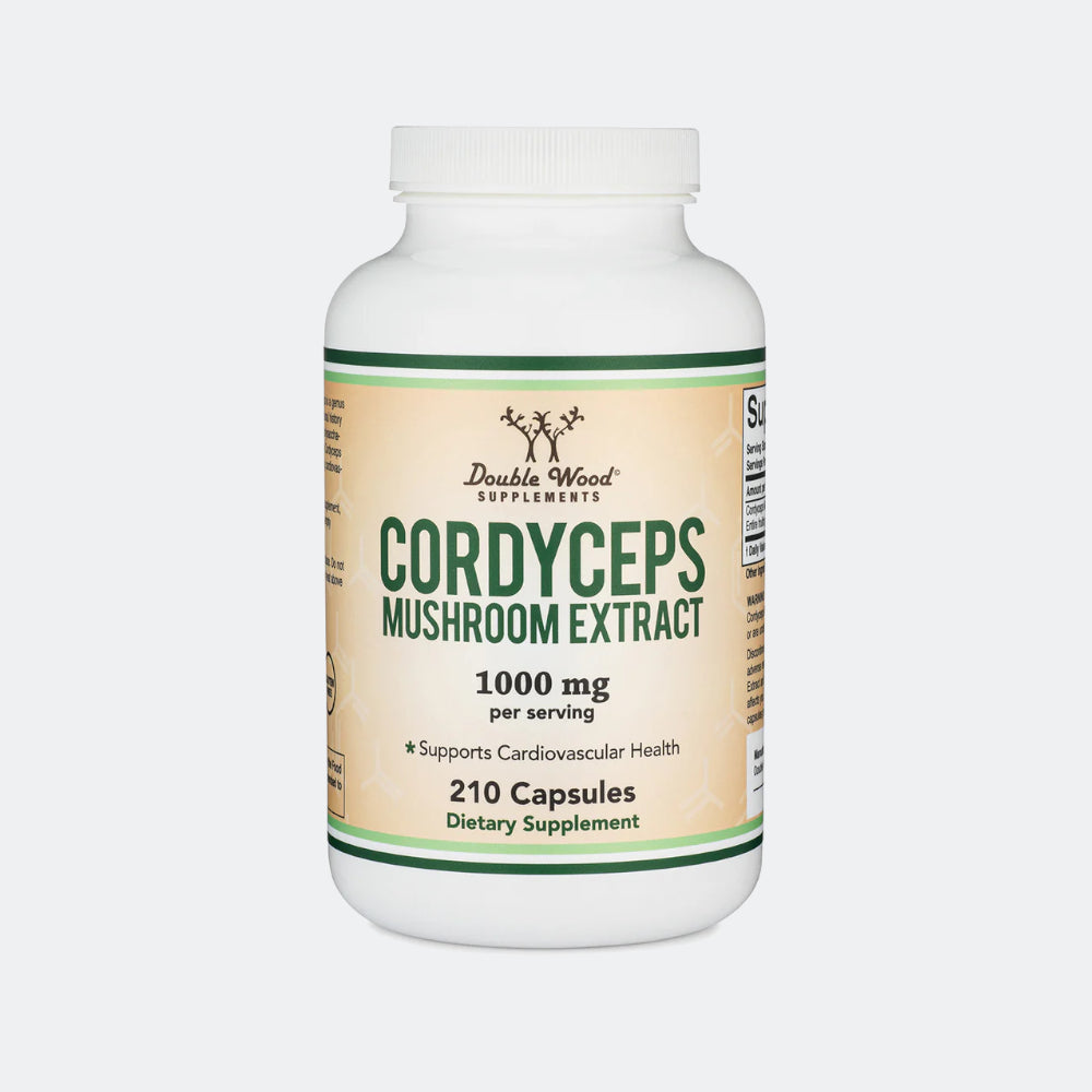 Double Wood Supplements Cordyceps Mushroom Extract 1000mg - 210 Capsules