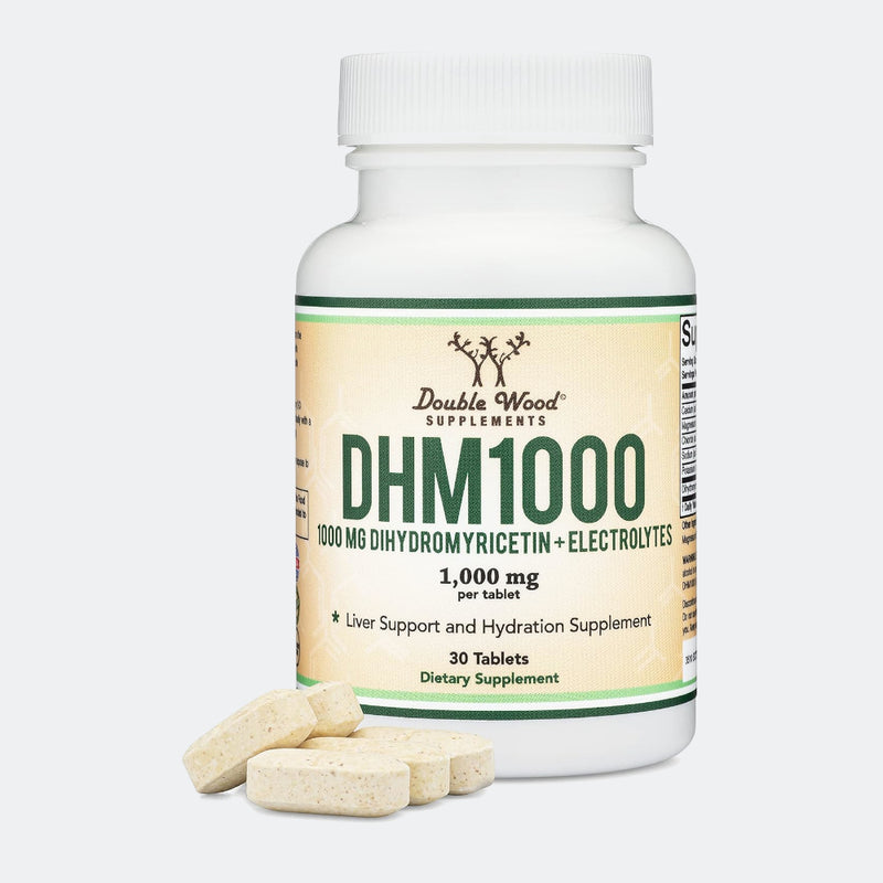 Double Wood Supplements DHM 1000 (Dihydromyricetin + Electrolytes) - 30 Tablets