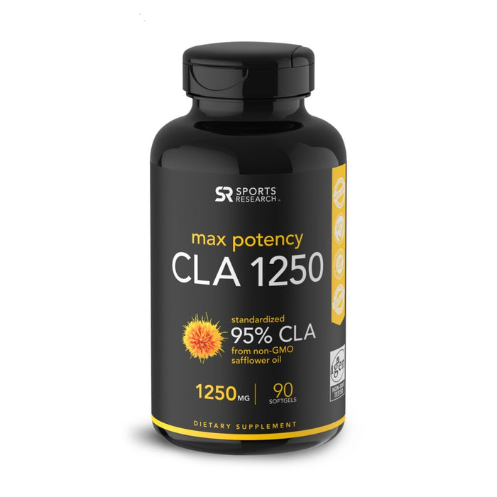 Sports Research 95% CLA 1250 Max Potency Standardized Capsules Non-GMO