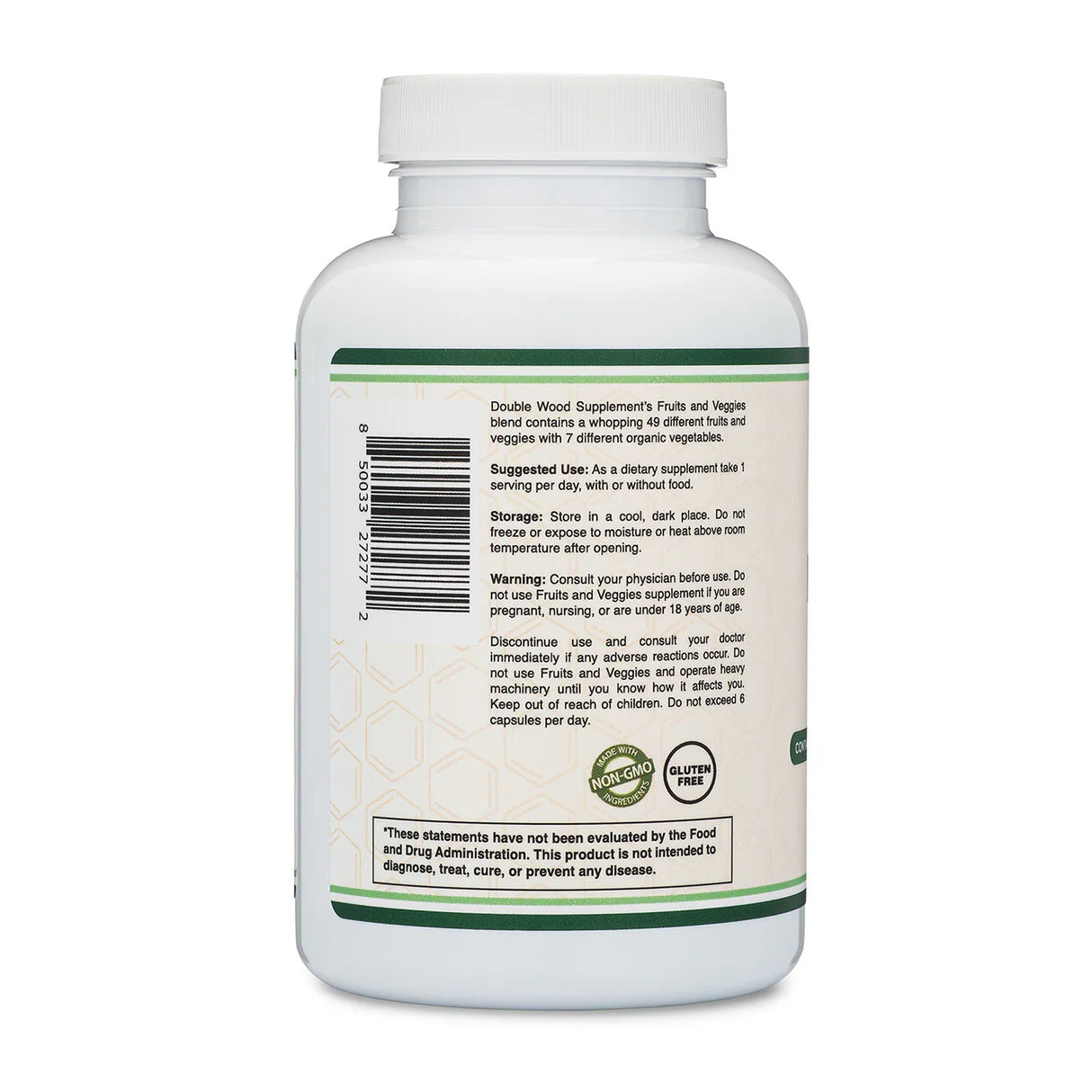 Double Wood Supplements Daily Fruit & Veggie Supplement - 180 Capsules