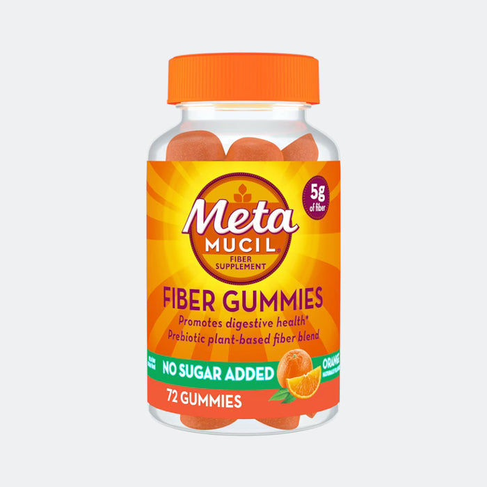 Metamucil Fiber Supplement Gummies, Sugar Free Orange Flavor, 72 Count