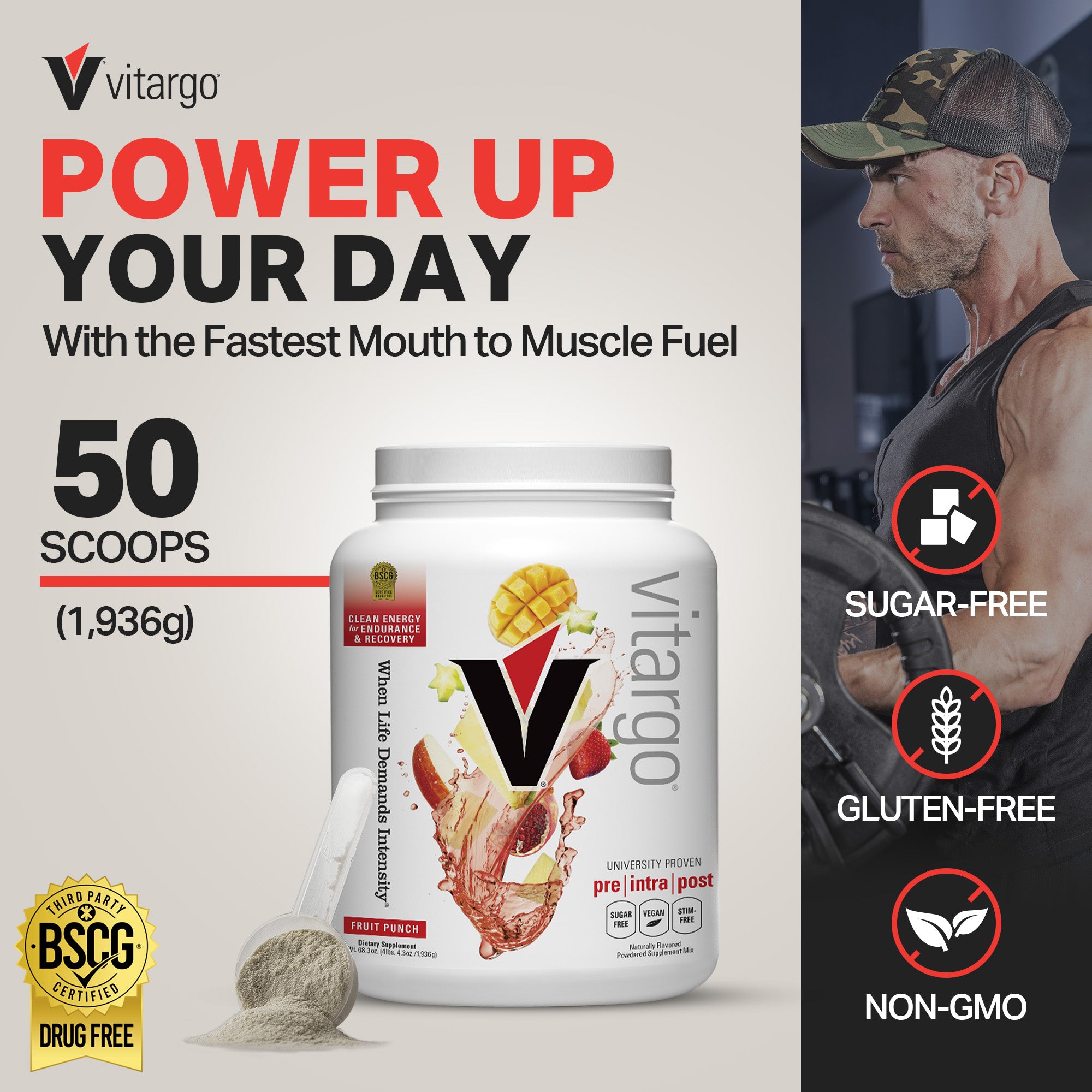 Vitargo Carbohydrate Powder 4lbs, 2x Faster Absorbing, Pre, Intra & Post, Sugar-Free Complex Carb Powder for Recovery