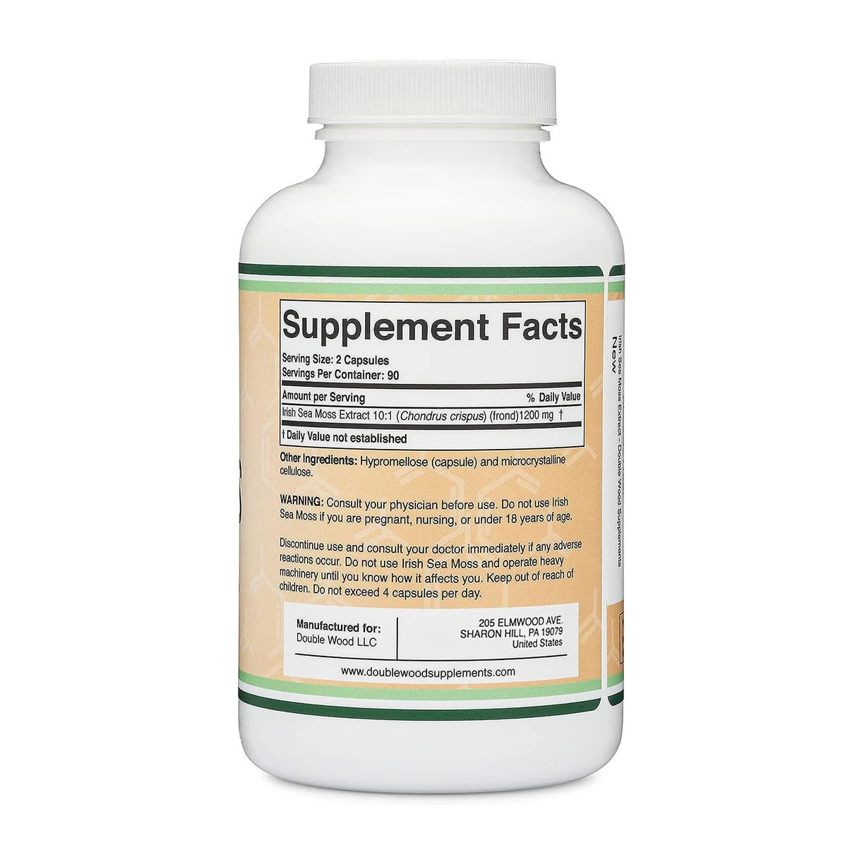 Double Wood Supplements Irish Sea Moss 1200mg - 180 Capsules