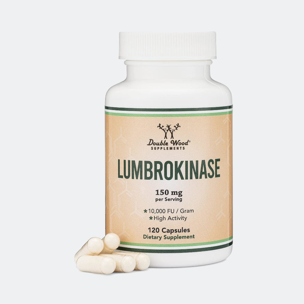 Double Wood Supplements Lumbrokinase Enzymes 150mg - 120 Capsules