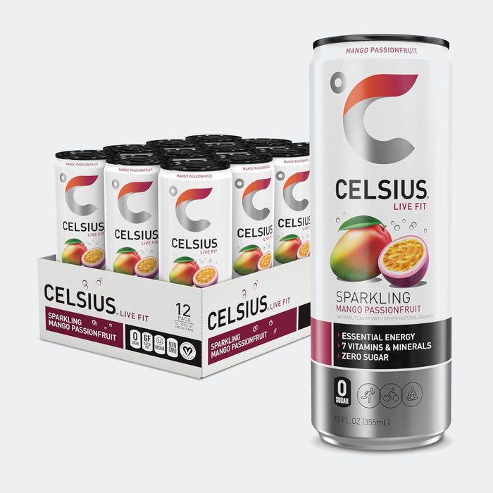 CELSIUS Fitness Drink 12oz Slim Can 12 Pack, Zero Sugar for Men & Women