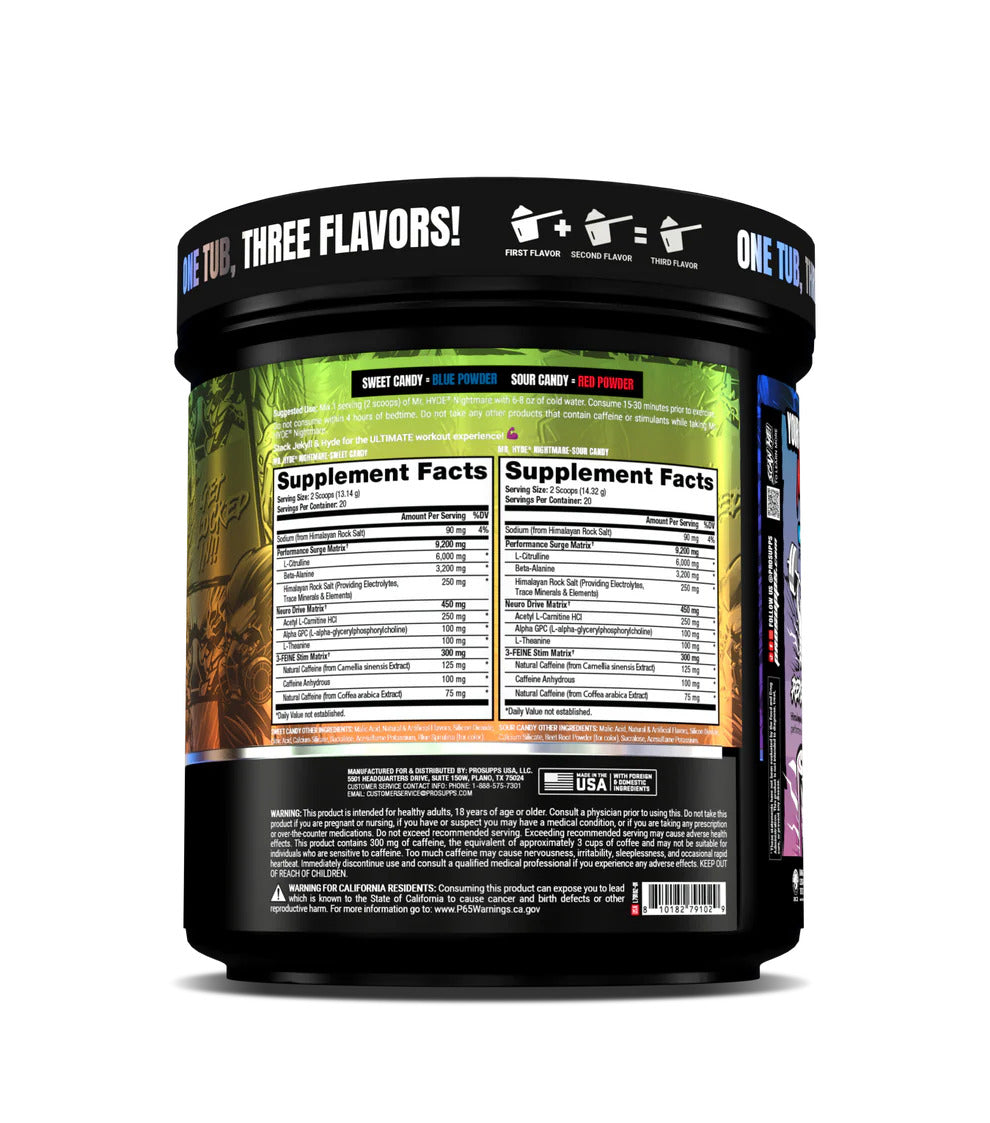 ProSupps Mr. HYDE Nightmare Dual Tub 40 serving - Sweet Candy/Sour Candy