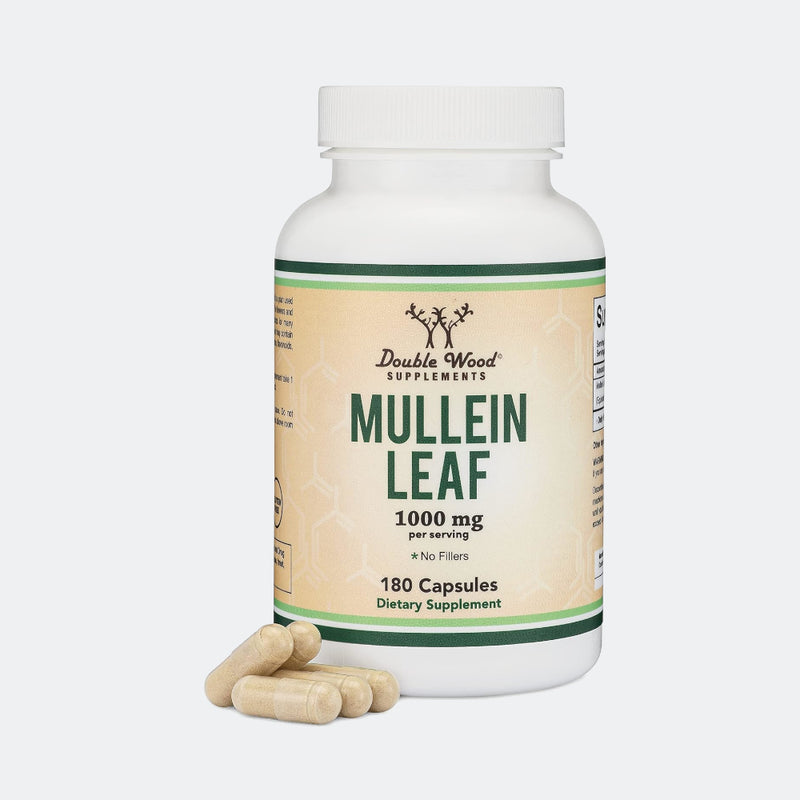 Double Wood Supplements Mullein Leaf Capsules 1000mg - 180 Capsules