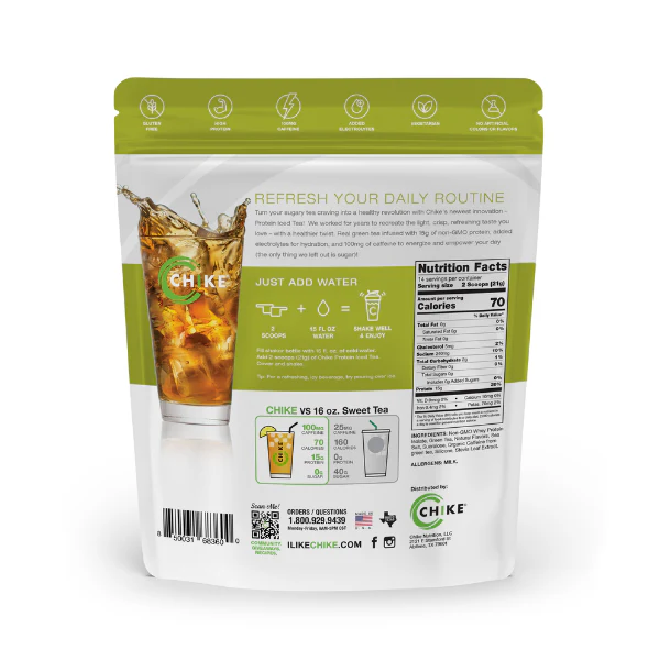 Chike High Protein Iced Tea 20g Protein, 14 Servings, Green Tea Lemonade