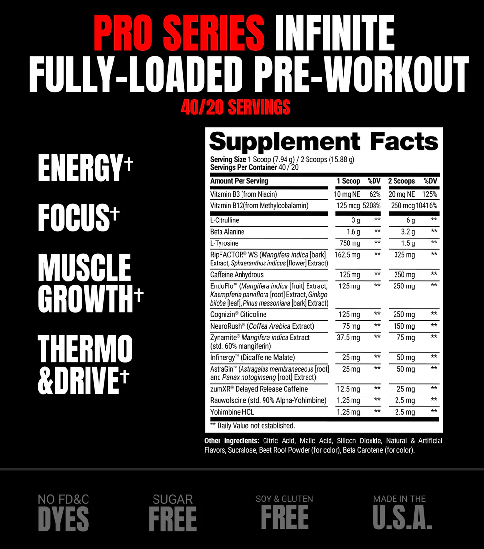 ProSupps Pro Series Infinite Fully Loaded Pre-Workout 40 serving