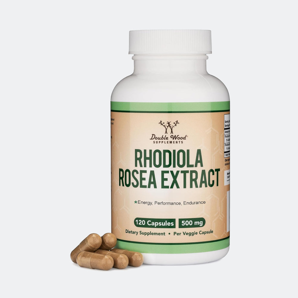 Double Wood Supplements Rhodiola Rosea 500mg - 120 Vegan Capsules