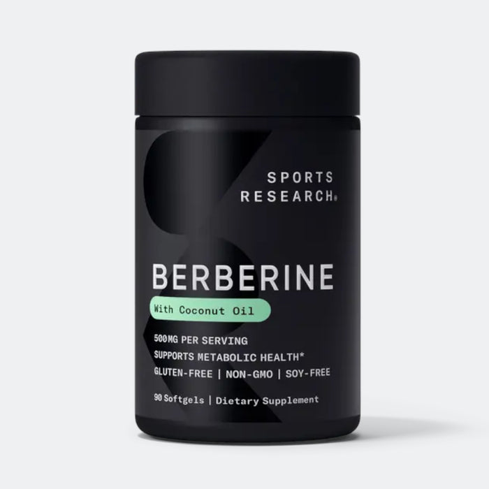 Sports Research Berberine 500mg - Herbal Ayurvedic Metabolic Health Support, Vegan Certified, Gluten-Free, Non-GMO