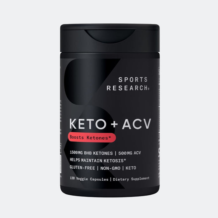 Sports Research Keto Plus ACV Capsules Diet Support with 500mg of Apple Cider Vinegar & 1500mg goBHB Exogenous Ketones, 120 Veggie Capsules