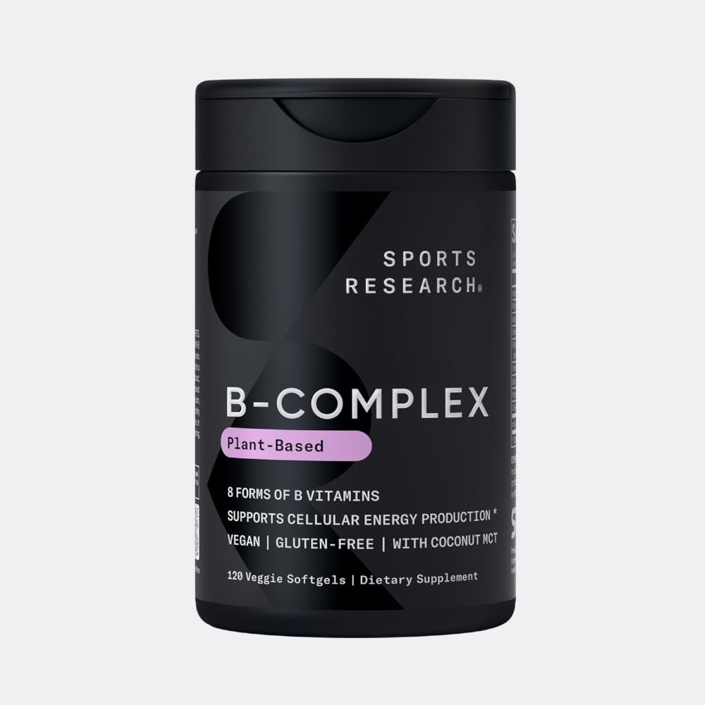 Sports Research Vitamin B-Complex - Full Spectrum of B Vitamins, Plant-Based Vegan-Friendly Formula