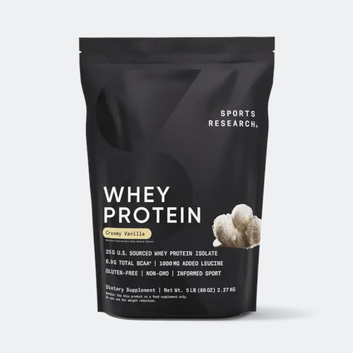 Sports Research Whey Protein Isolate Powder for Lean Muscle Building & Workout Recovery