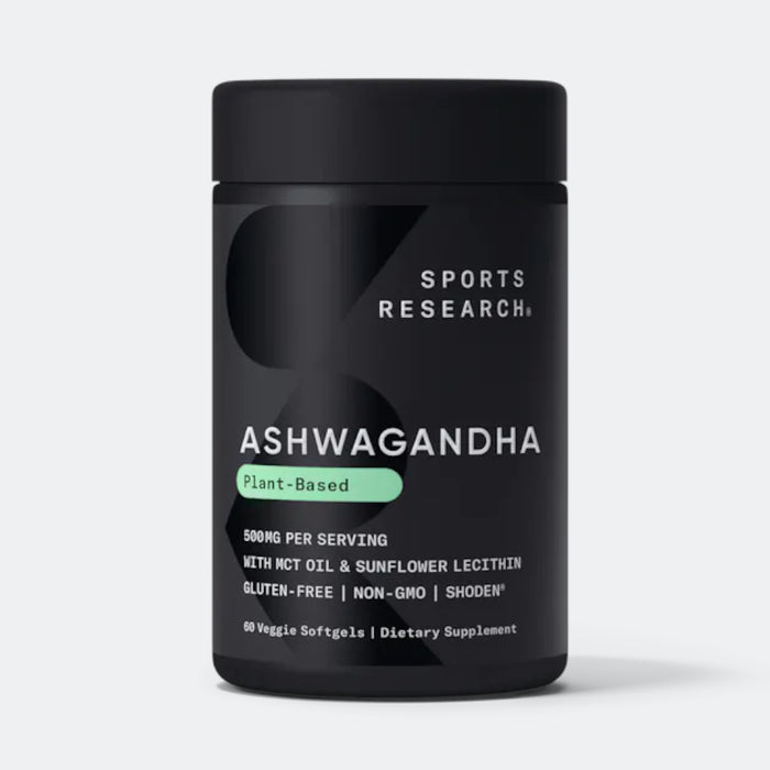 Sports Research Ashwagandha Softgels with Coconut MCT Oil, 60 Veggie Softgels