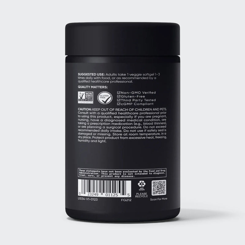 Sports Research Plant-Based Flaxseed Oil 180 softgel, ALA Omega-3 1200MG