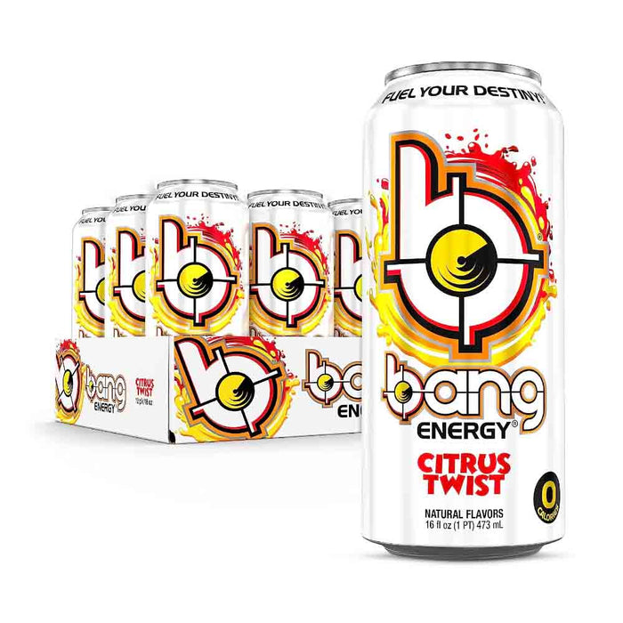 Bang Energy Drink - Pack of 12, 16 Fl oz, Contain Amino Acids, Creatine, Sugar Free, Carb Free