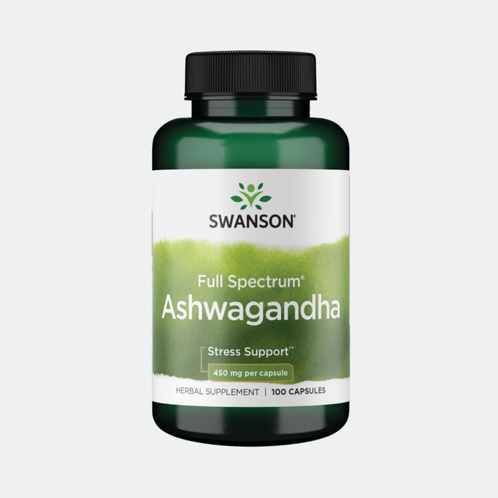 Swanson Full Spectrum Ashwagandha Supplement 450 mg, 100 Capsules