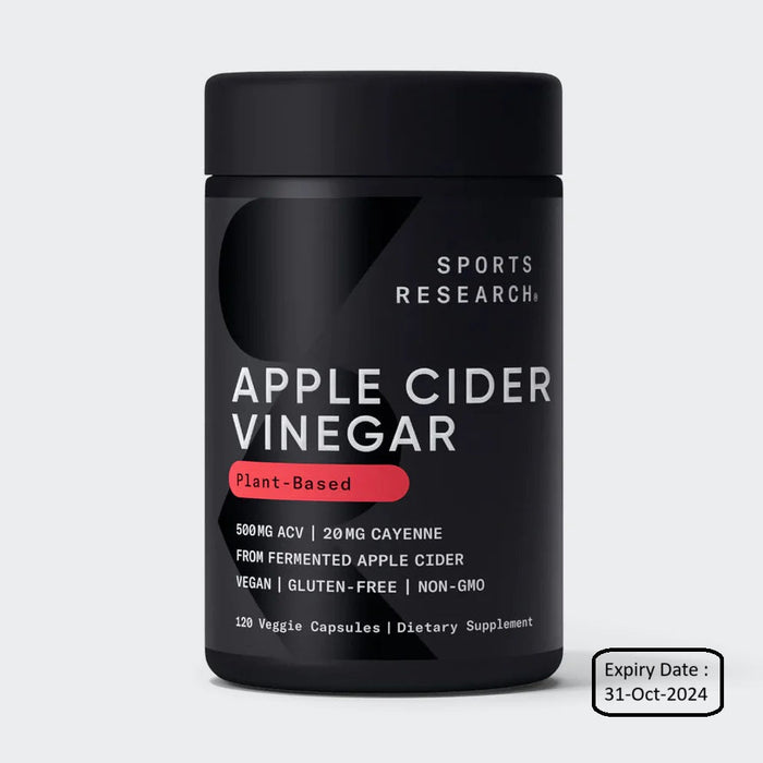 Sports Research Apple Cider Vinegar With Cayenne Pepper 120 Vegan Capsules