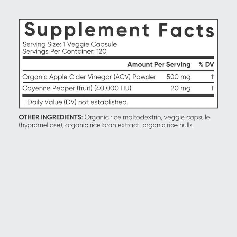 Sports Research Apple Cider Vinegar With Cayenne Pepper 120 Vegan Capsules