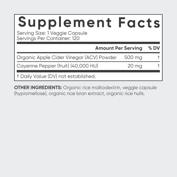 Sports Research Apple Cider Vinegar With Cayenne Pepper 120 Vegan Capsules