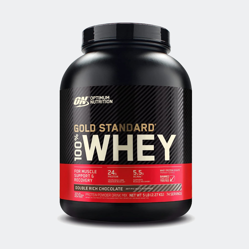 Optimum Nutrition 100% Gold Standard Whey + Blender Stainless Steel Shaker Bottle