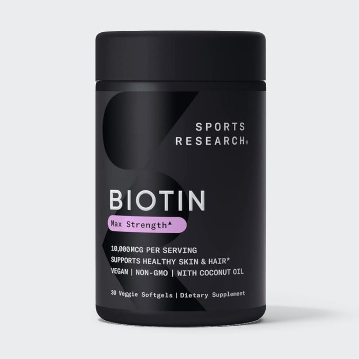 Sports Research Biotin with Organic Virgin Coconut Oil, Veg Softgels