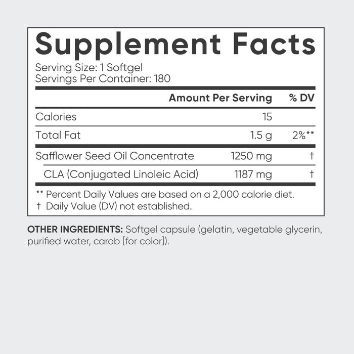 Sports Research 95% CLA 1250 Max Potency Standardized Capsules Non-GMO