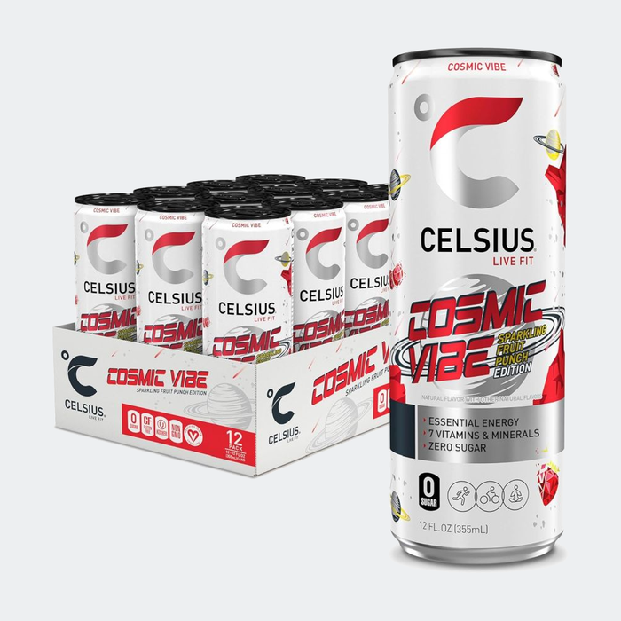 CELSIUS Fitness Drink 12oz Slim Can 12 Pack, Zero Sugar for Men & Women