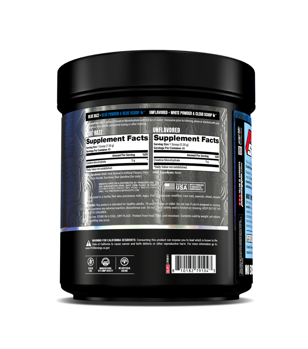 ProSupps Creatine Monohydrate Dual Tub 80 serving - Blue Razz/Unflavoured